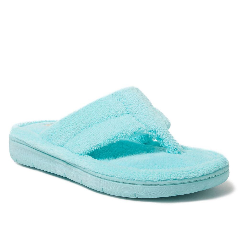 Женские тапочки-стринги Dearfoams Wrenley Terry, цвет Aruba Blue