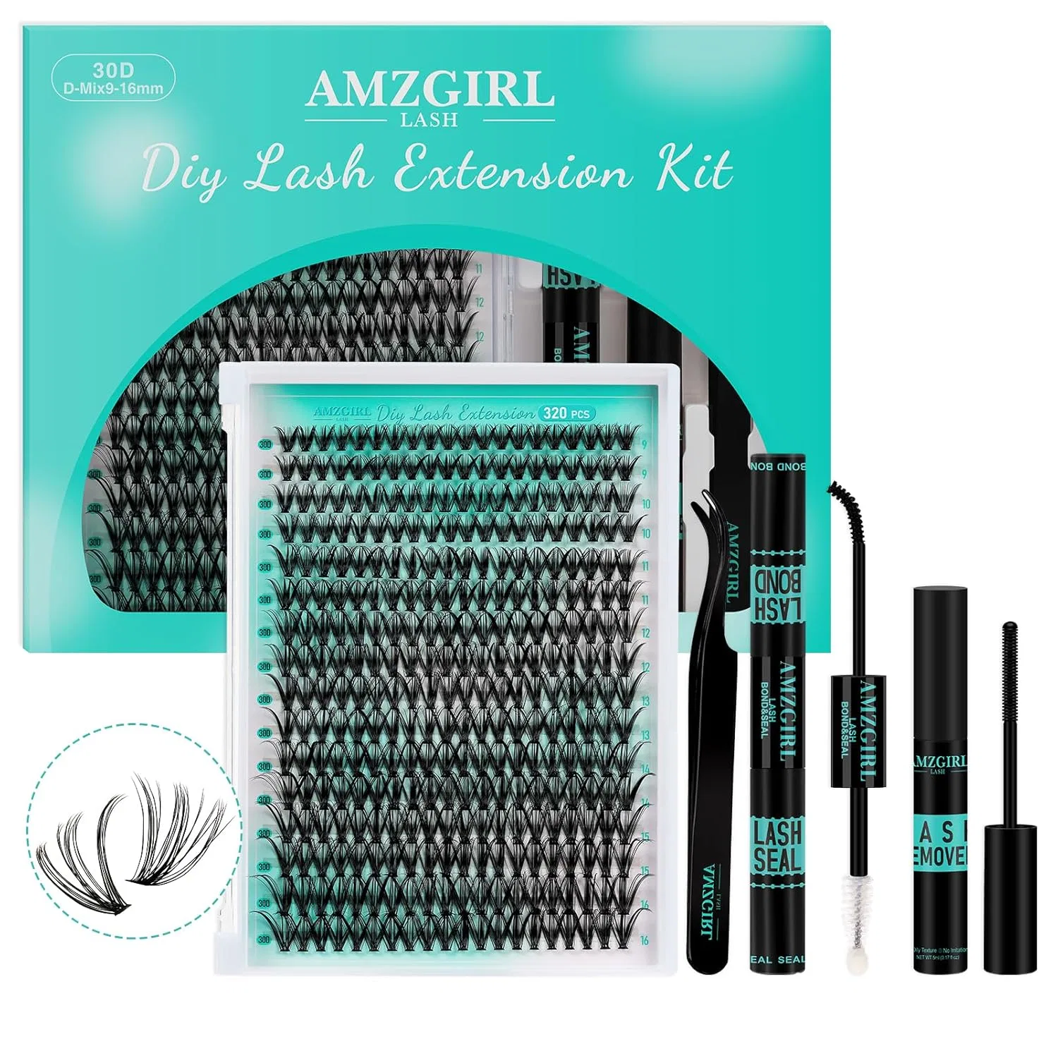 Набор для наращивания ресниц 30D, 320 шт. Amzgirl Lash, 320 Pieces - 30 Kit