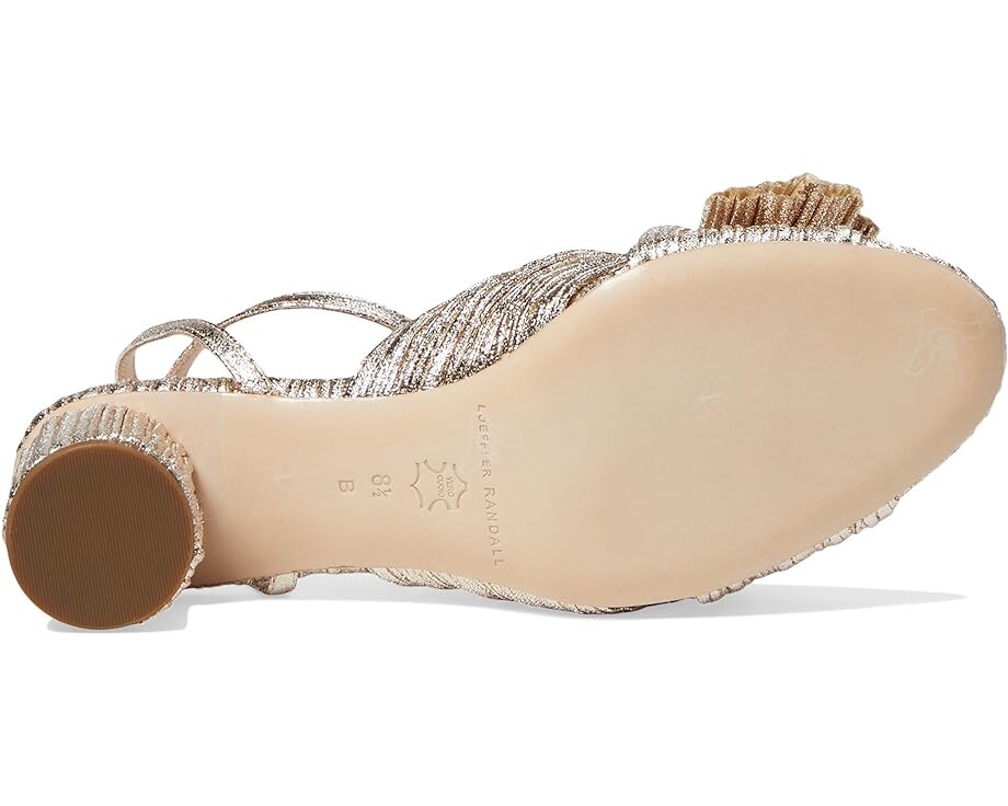 Туфли Loeffler Randall Dahlia Pleated Knot Mule with Ankle Strap, цвет Champagne — фото 3