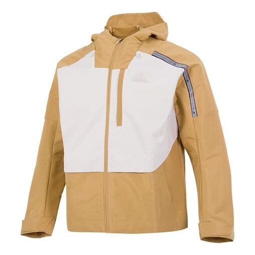 

Куртка Men's adidas Th Protek Wvjkt Colorblock Athleisure Casual Sports Hooded Jacket Brown Yellow, желтый