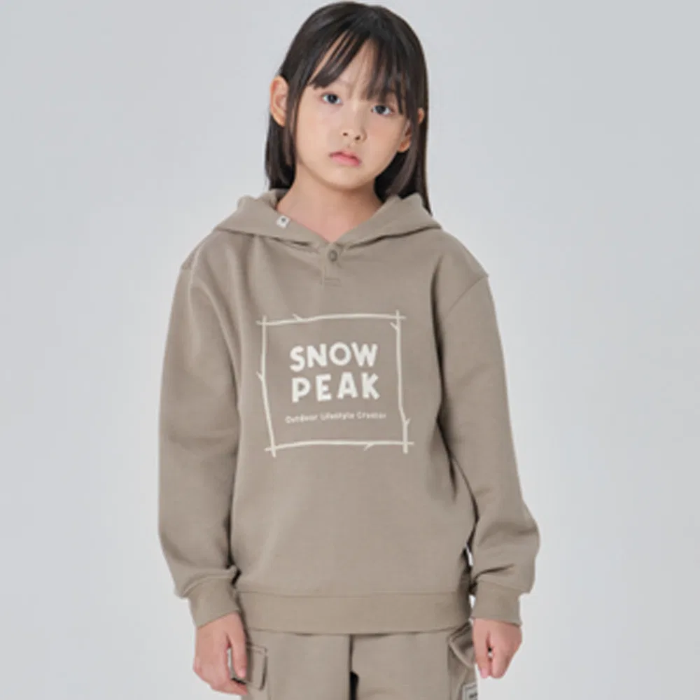 Детская флисовая худи Land Kids, цвета хаки-серый, от Snowpeak Apparel Kids