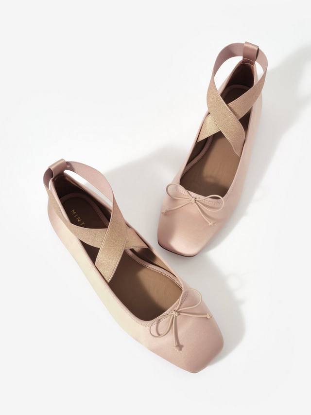 Балетки Kallie на тонких ремешках Mint Velvet, Light Pink — фото 4