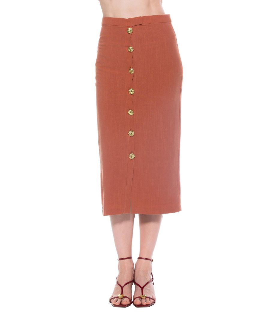 

Женская юбка-миди Carla с застежкой на пуговицы спереди Alexia Admor, Camel