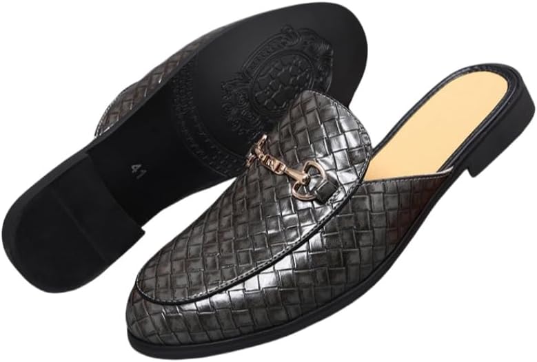 

Мужские повседневные лоферы больших размеров - коричневая искусственная кожа, круглый носок, стиль без шнуровки с регулируемой металлической пряжкой, дышащая и удобная резиновая подошва Clolinde