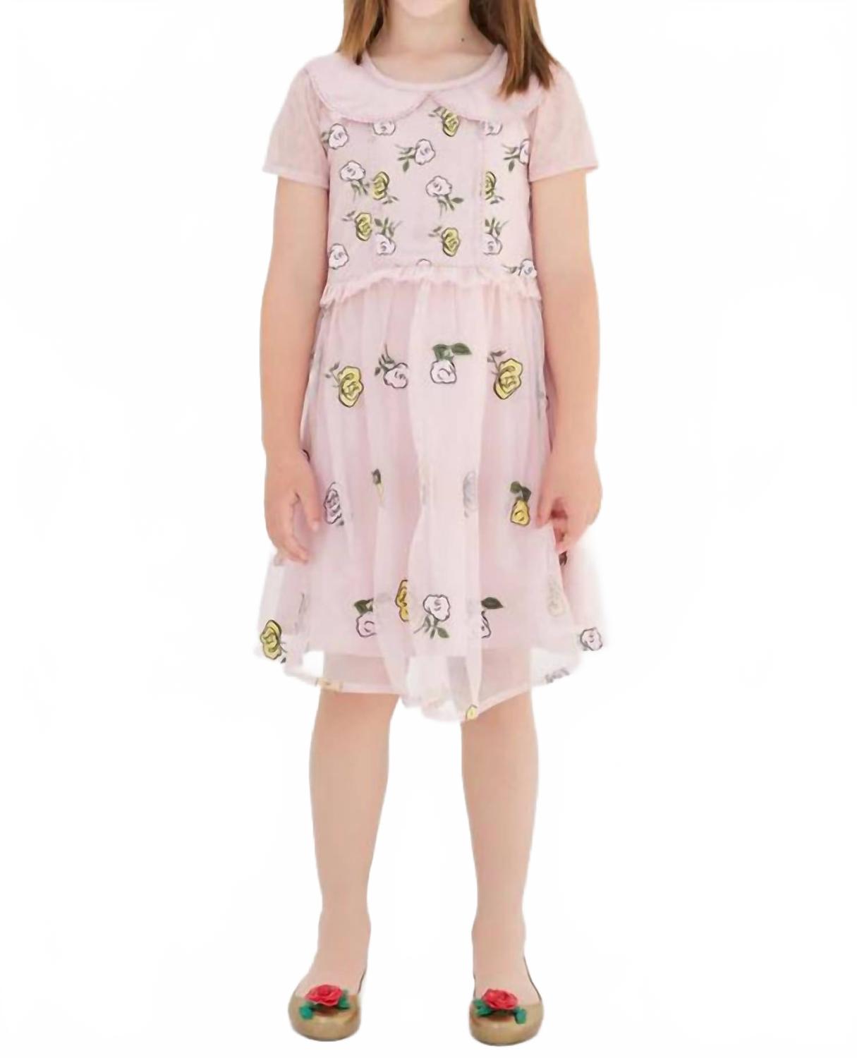 

Розовое платье с вышитым воротником Sasha+Z