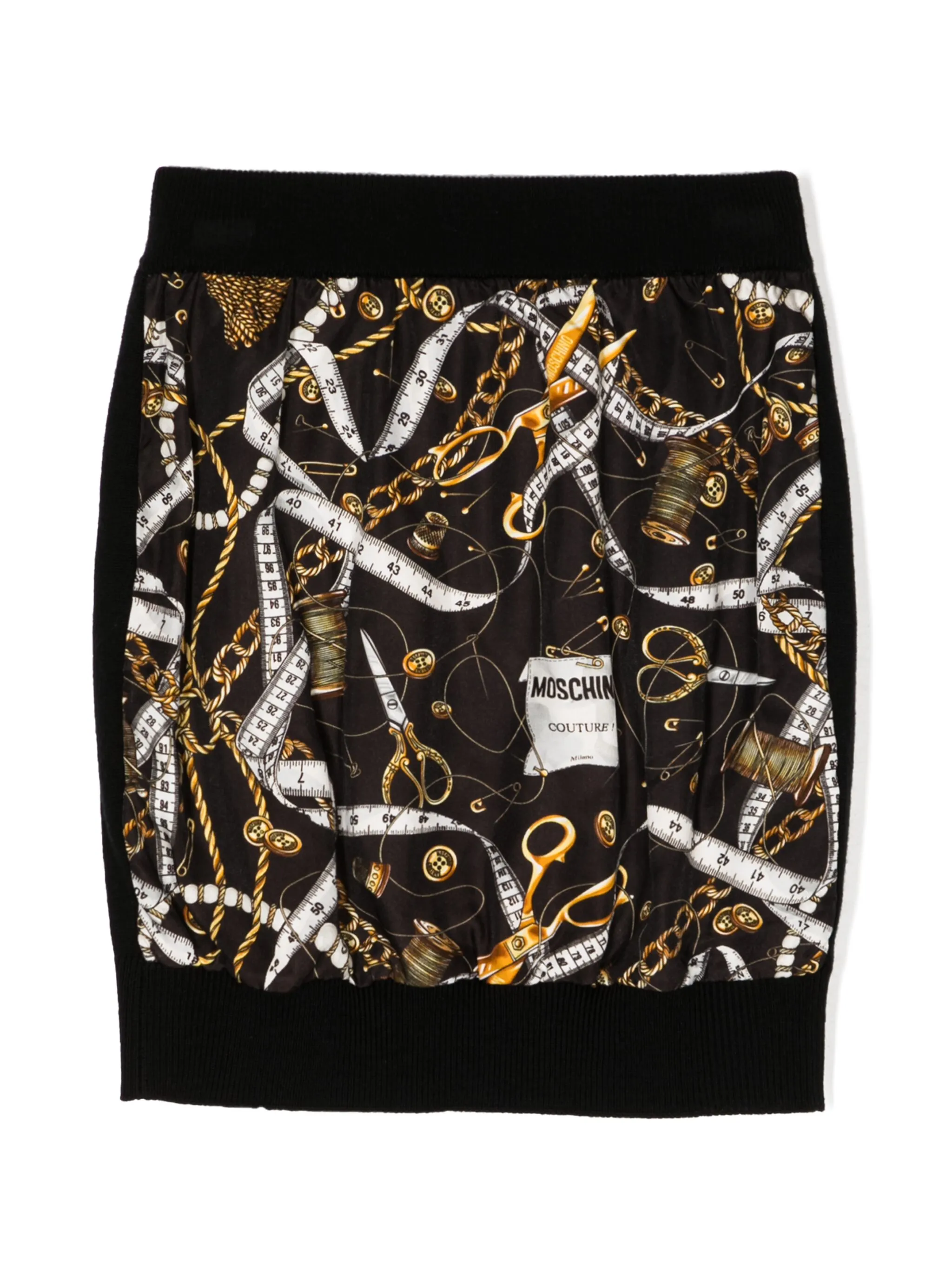 

Шерстяная юбка с принтом Sartorial Moschino Kids, черный