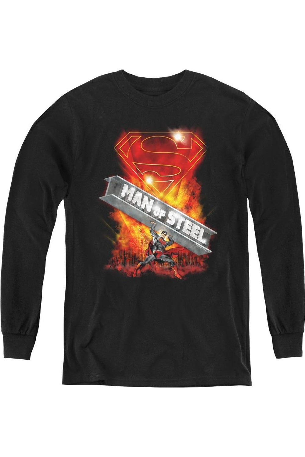 

Футболка с длинным рукавом для подростков Superman Steel Girder Gildan, черный
