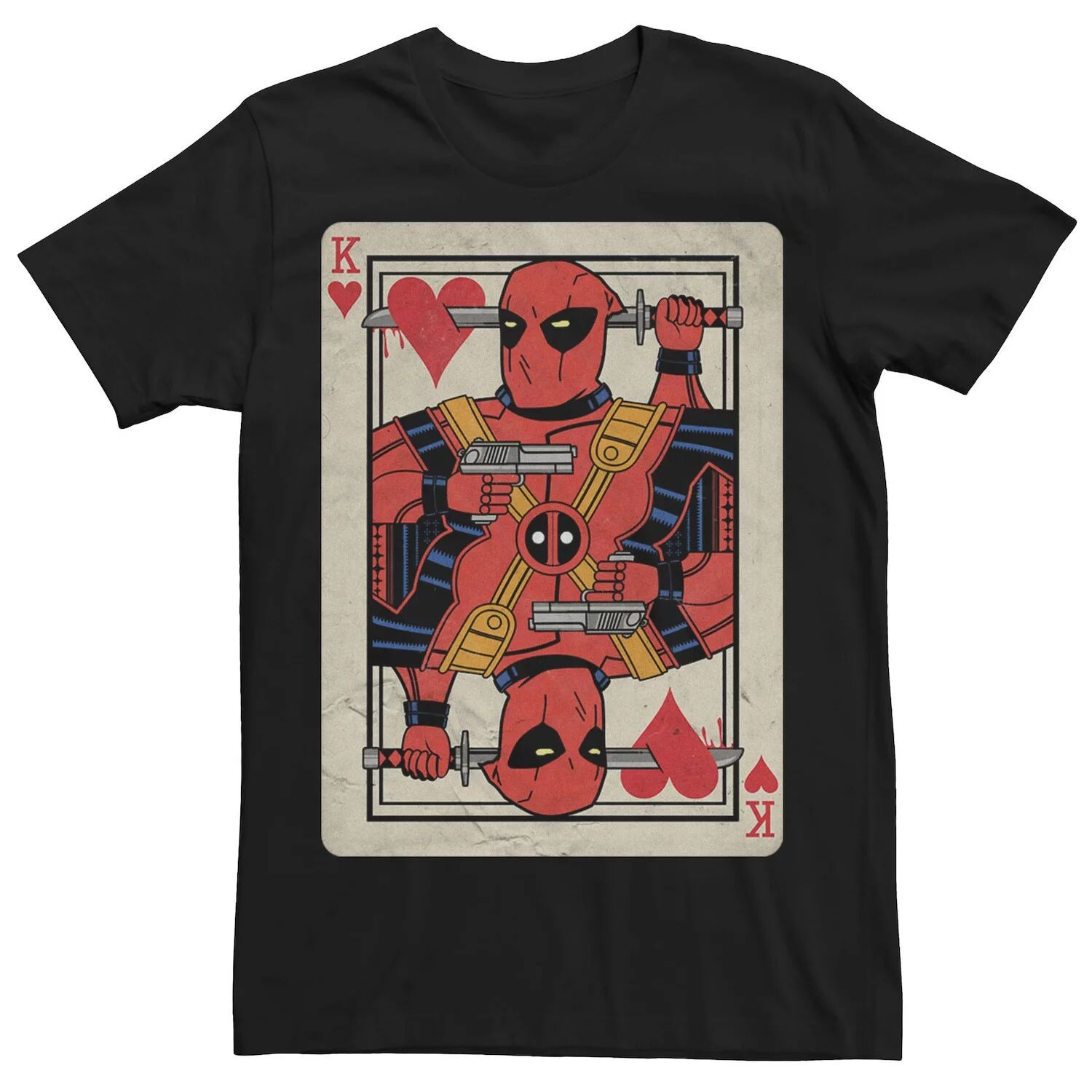 

Мужская футболка с карточкой Deadpool King of Hearts Marvel