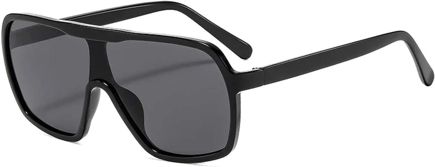 

Модные цельные солнцезащитные очки для мужчин и женщин, роскошные очки в крупной оправе, солнцезащитные очки для активного отдыха, вождения, унисекс, защита от УФ-излучения UV400 TKKTLLT, Black Gray