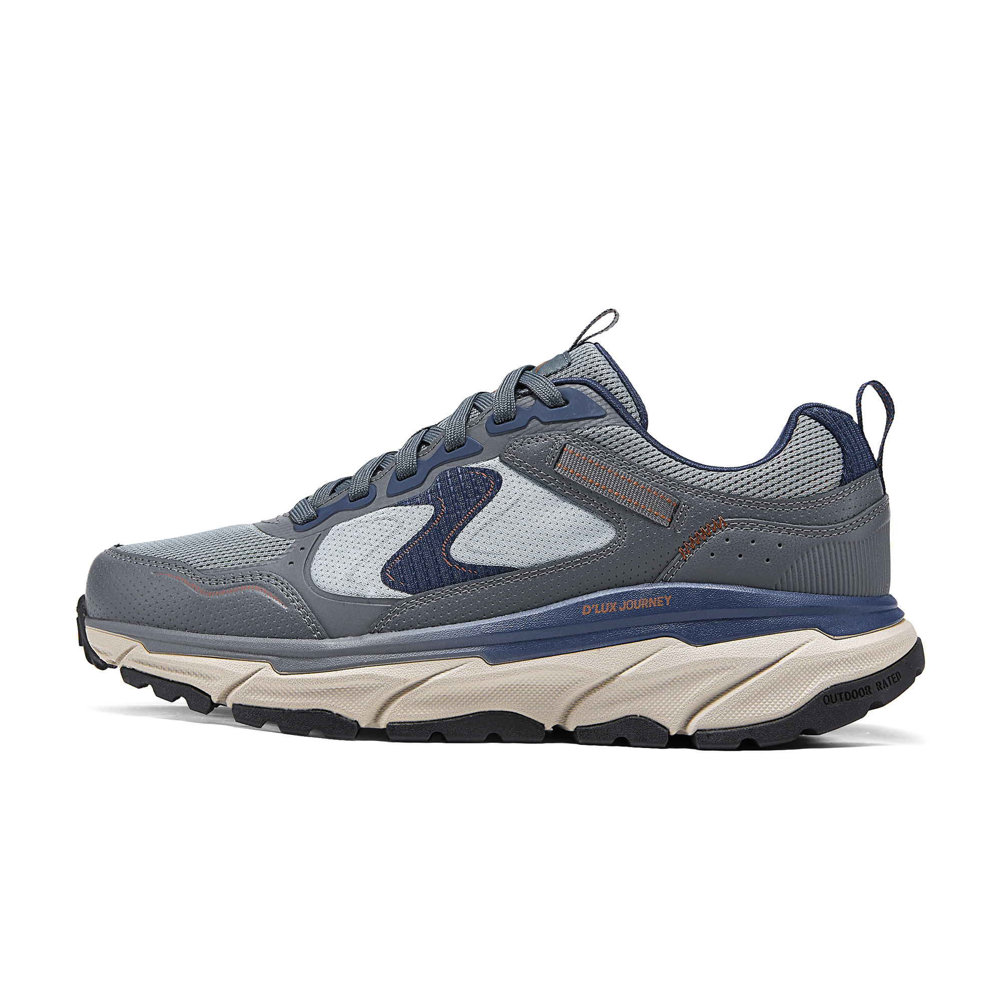 

OUTDOOR MENS Износостойкие низкие кроссовки для активного отдыха, мужские, серые Skechers, Gray Multicolor