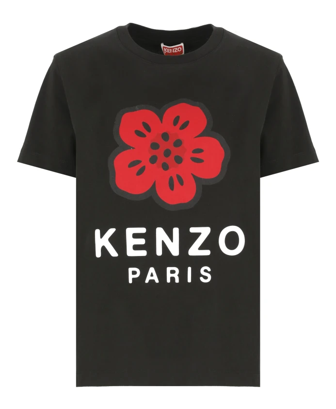 

Футболка с цветочным принтом Kenzo, черный