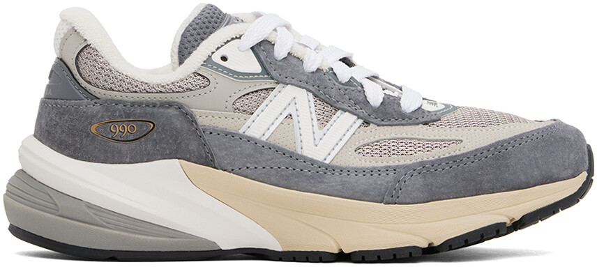 Серые кроссовки «Сделано в США» 990v6 New Balance, серый/коричневый