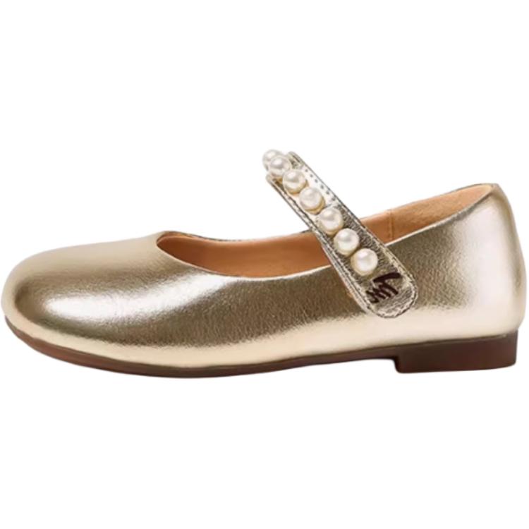 

Детские кожаные туфли Princess Abrasion Resistant Low Top Teenmix, золото