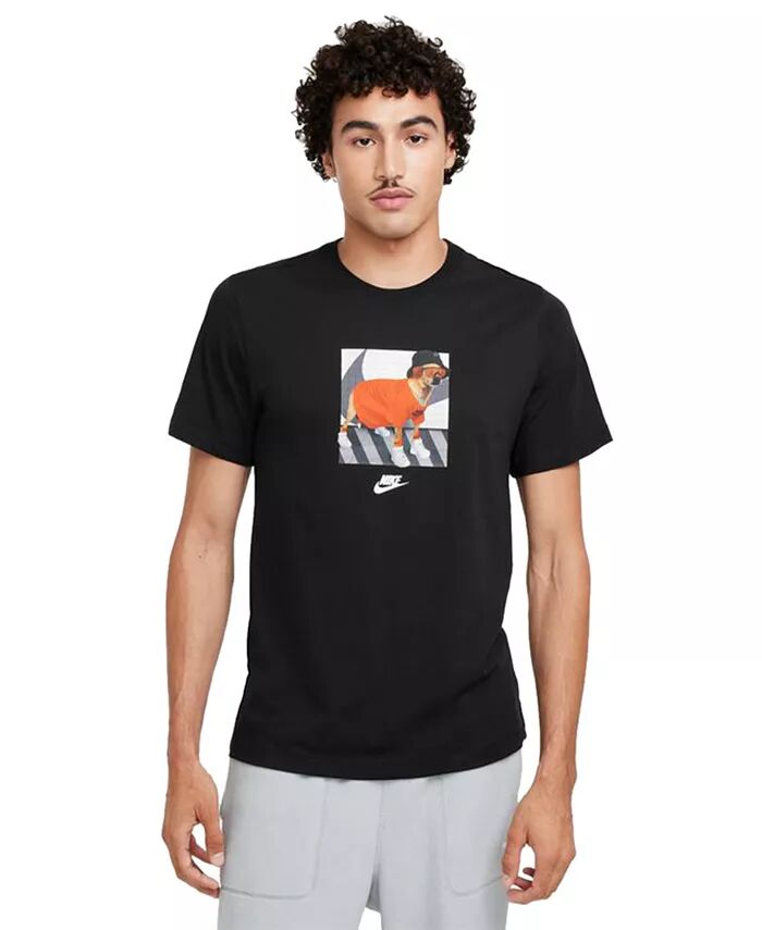 

Мужская спортивная футболка с коротким рукавом и графическим принтом Club Nike, черный