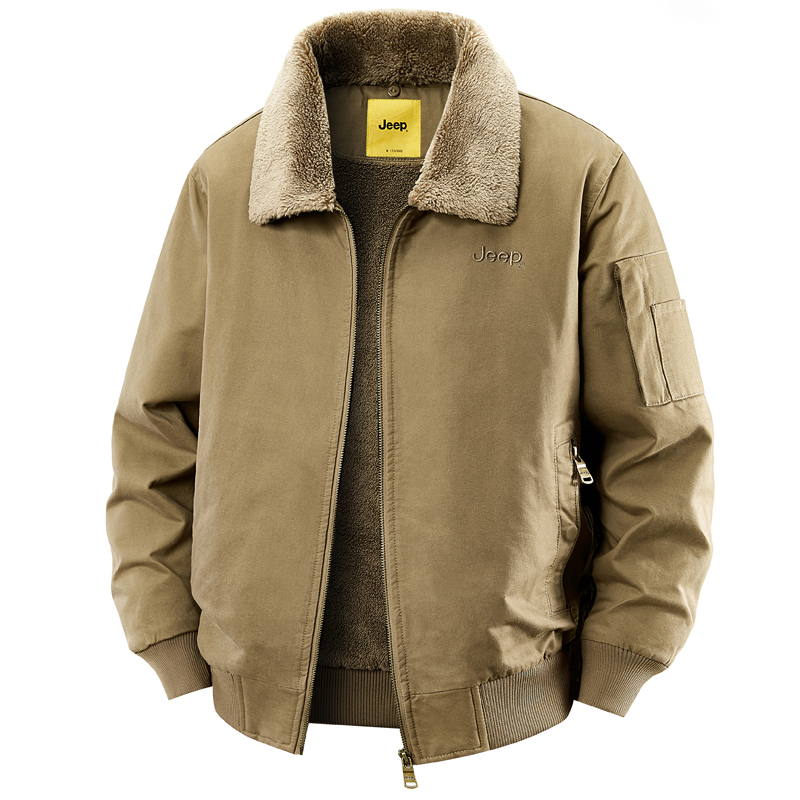 

Пуховик Unisex Lapel Fleece lined Others Jeep, coffee