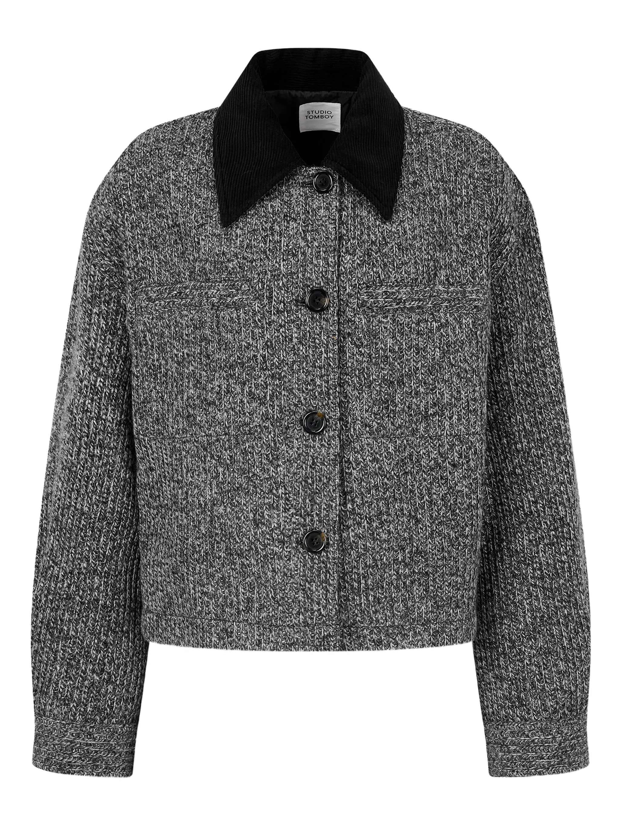 

Куртка с вельветовым воротником Studio Tomboy, серый