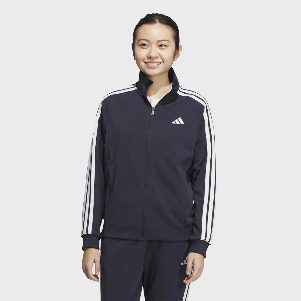 Женская спортивная куртка 3S Loose Fit Doubleknit тёмно-синего цвета от Adidas
