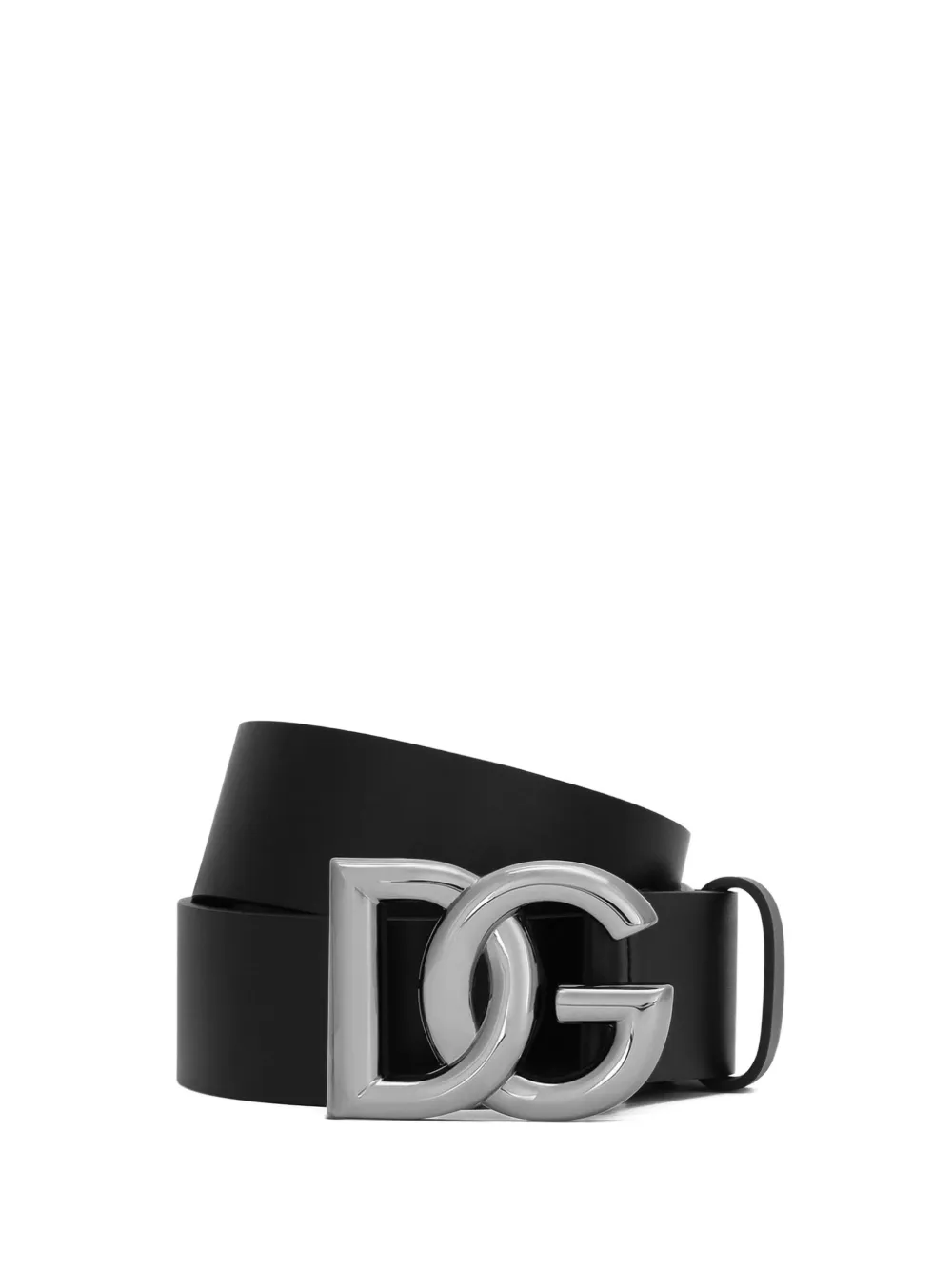 Кожаный ремень с логотипом DG Dolce & Gabbana, черный — фото 2