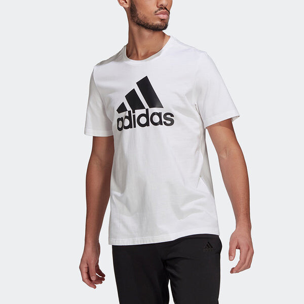 Футболка с большим логотипом, футболка с коротким рукавом для мужчин Adidas, белый — фото 3