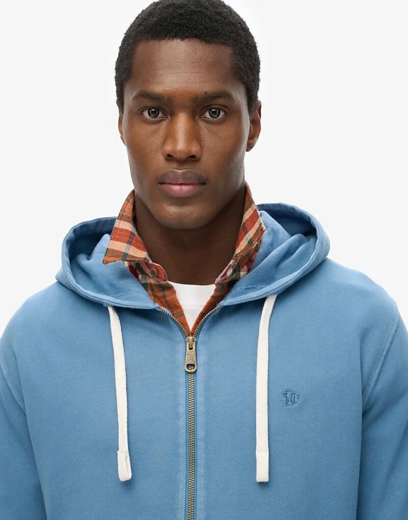 

Толстовка Superdry Classic Essential на молнии в цвете Веджвуд-синий