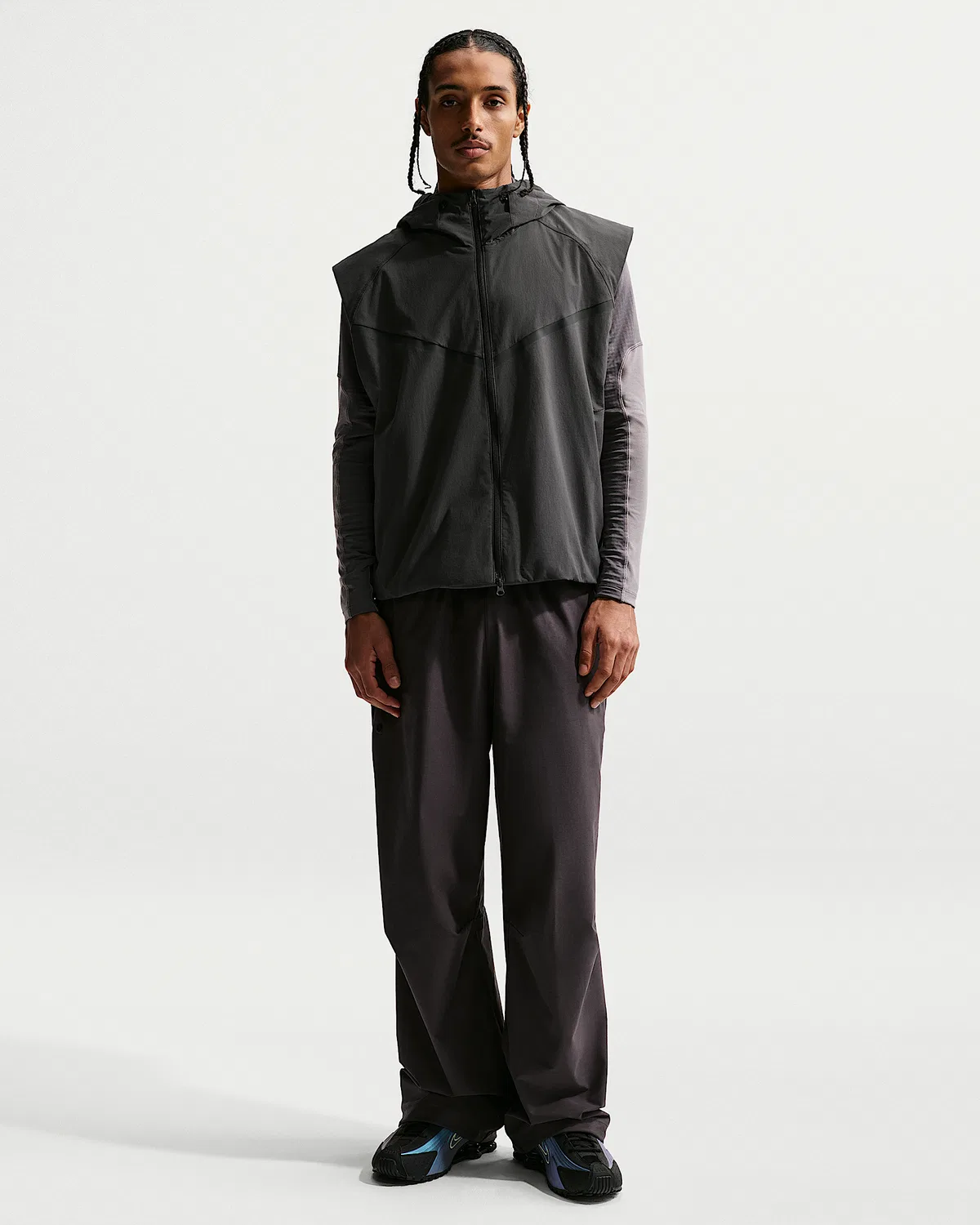 Мужская жилетка Dri-FIT Woven Windrunner Nike Tech, Anthracite/Black — фото 4