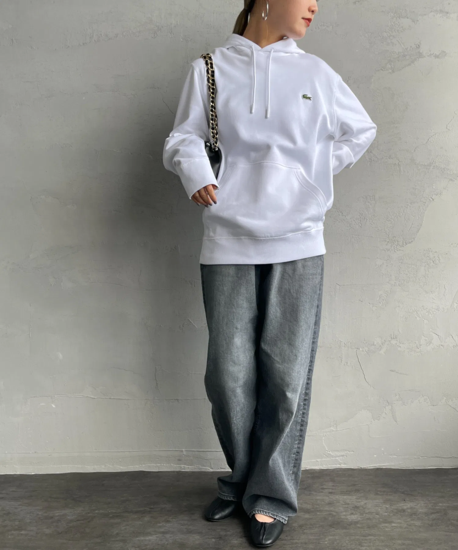 Толстовка LACOSTE с логотипом, однотонная, хлопковая — фото 2