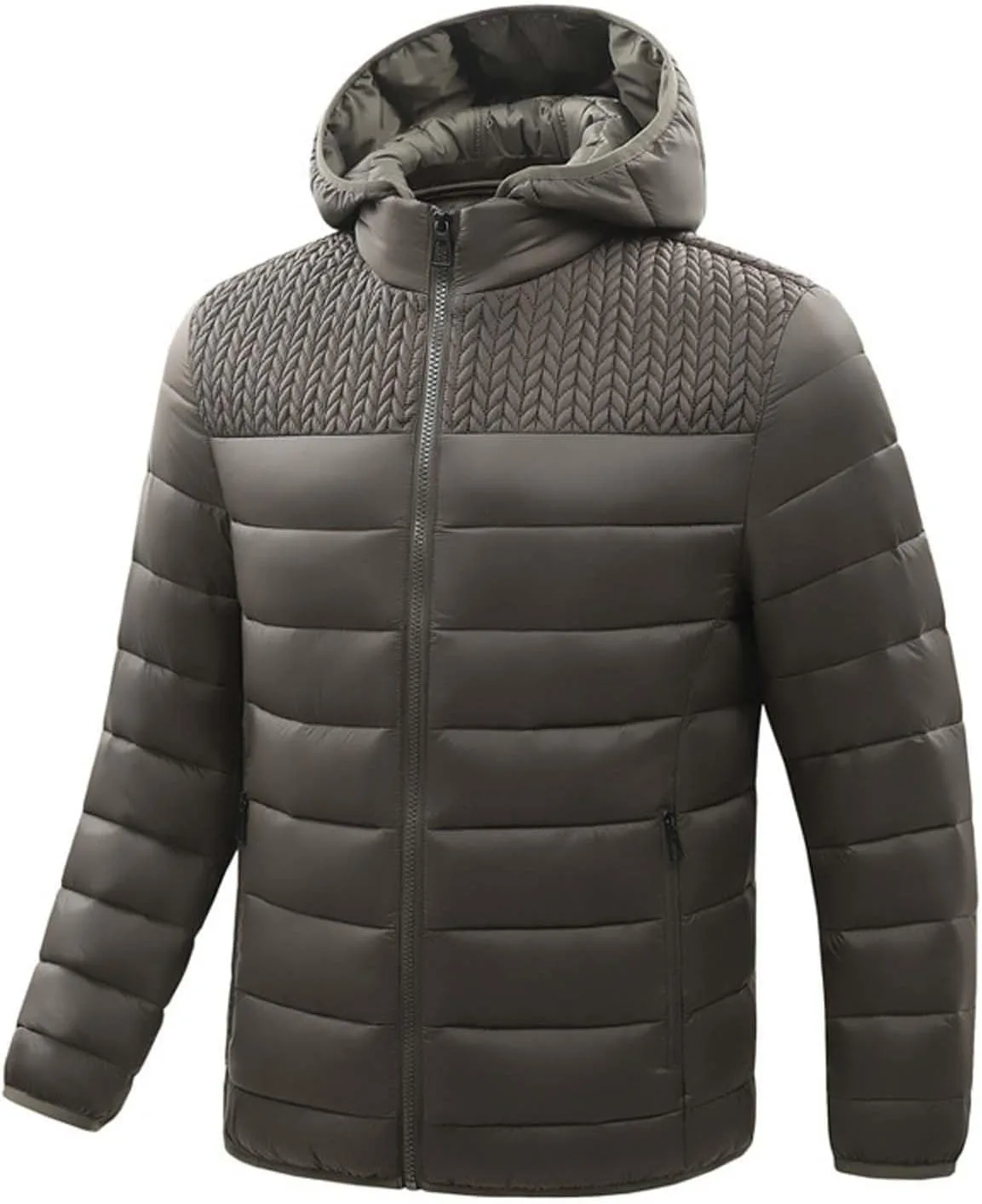 Мужская пуховик Bubble Coats утепленная пуховая куртка зимняя легкая складная стеганая куртка верхняя одежда с капюшоном Generic, зеленый