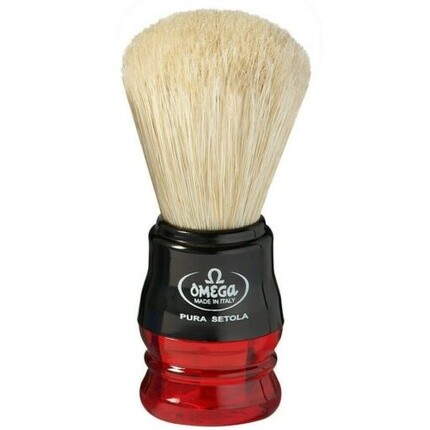 

Помазок для бритья Omega Pure Bristle 10077 с красной ручкой Omega Brushes