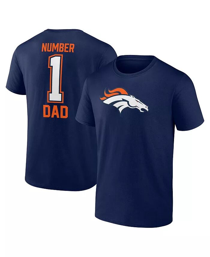 

Мужская темно-синяя футболка Denver Broncos 1 Dad Fanatics