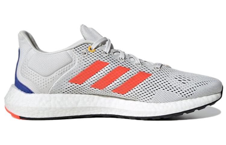 Кроссовки для бега серии Pure Boost для мужчин с низким верхом серо-красные Adidas — фото 2