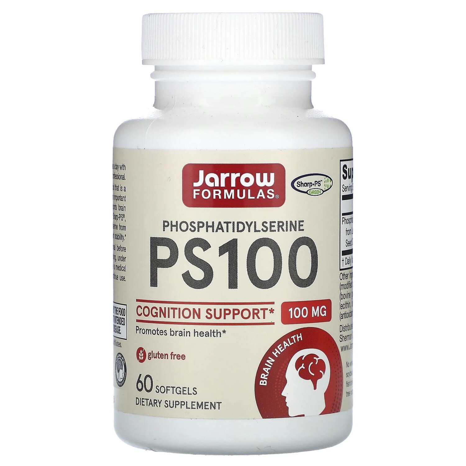 

Jarrow Formulas PS 100 Фосфатидилсерин 100 мг 60 гелевых капсул