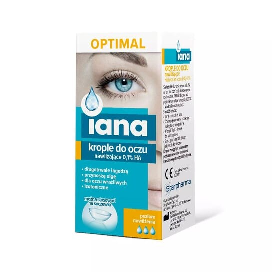 

Iana, Капли для глаз Оптимальные увлажняющие 0,1% ГК, 10 мл