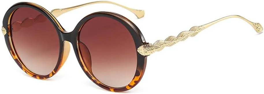 

Круглые солнцезащитные очки для женщин и мужчин в винтажном стиле с двухцветной оправой, солнцезащитные очки с защитой от УФ-излучения UV400 LANGSER, Tea Demi Tea