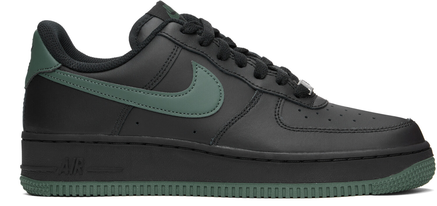 

Черные кроссовки Air Force 1 '07 Nike, Black/Vintage green, Черный, Черные кроссовки Air Force 1 '07 Nike, Black/Vintage green