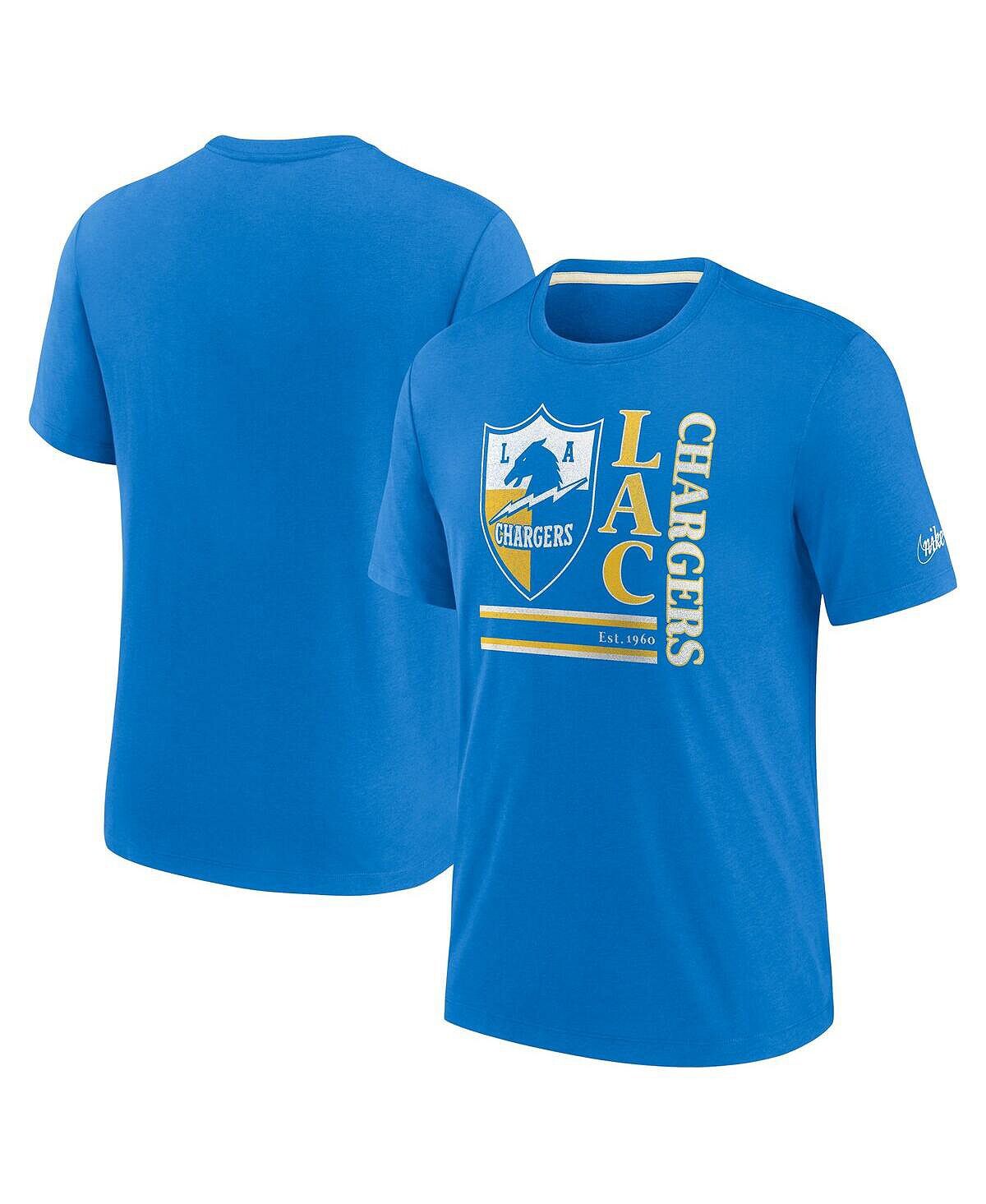 

Мужская пудрово-синяя футболка Los Angeles Chargers Wordmark Logo Tri-Blend Nike, Синий, Мужская пудрово-синяя футболка Los Angeles Chargers Wordmark Logo Tri-Blend Nike