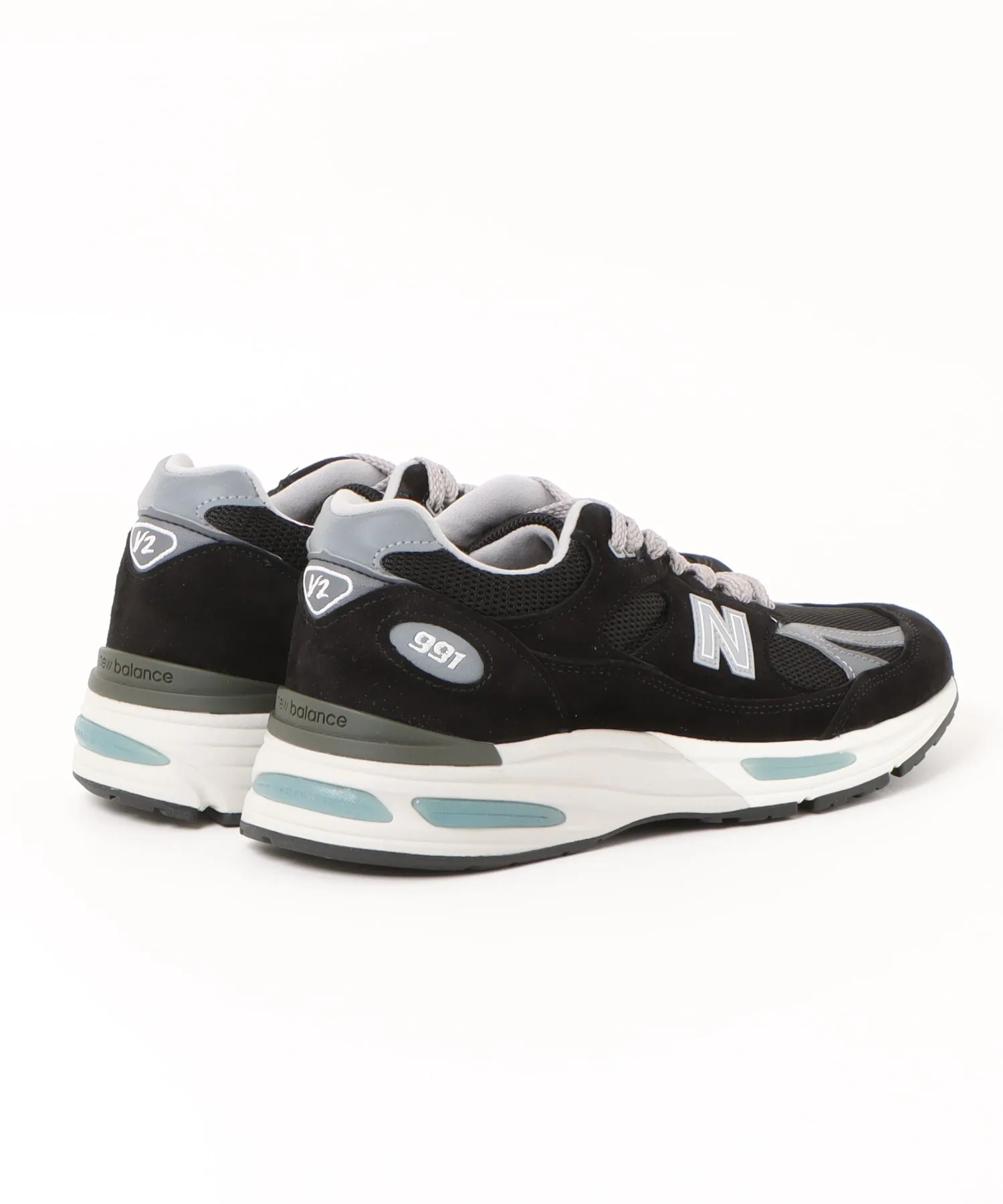 Мужские кроссовки из натуральной кожи New Balance U991 V2 Made in UK черные — фото 2