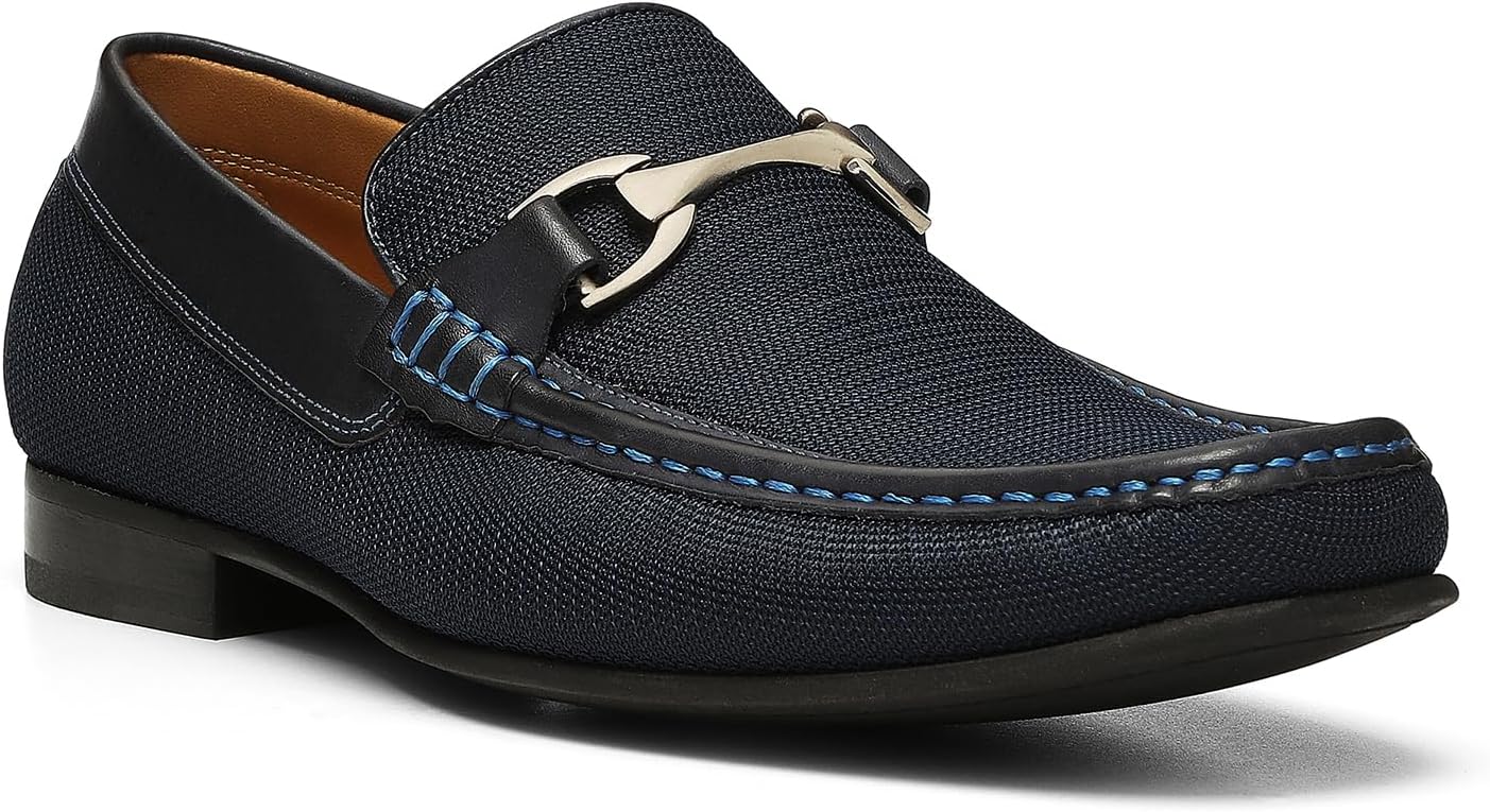 Мужские кожаные лоферы Donald Pliner Dannie Slip-On - с приподнятым каблуком, классические туфли-лоферы для мужчин, стелька из пены с эффектом памяти, кожаная обувь для мужчин Donald J Pliner, темно-синий — фото 2