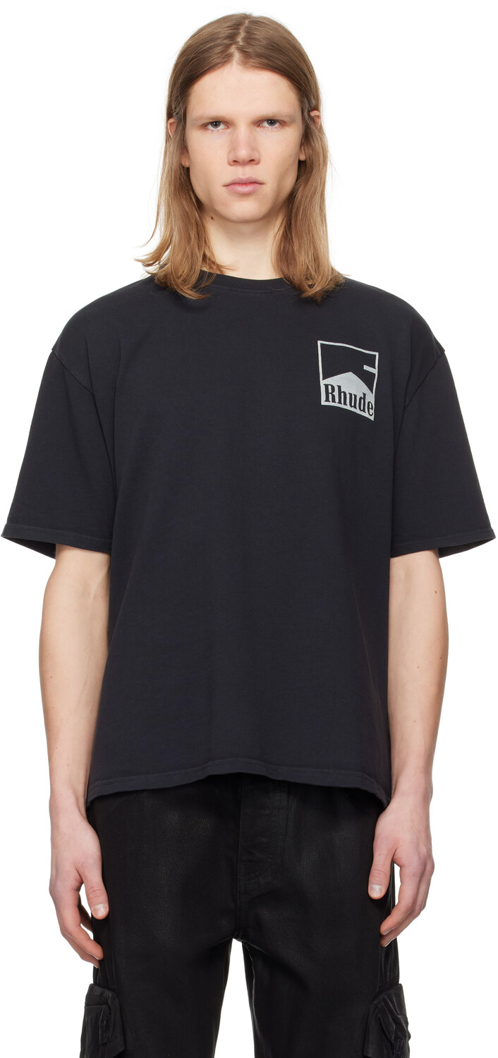 

Черная футболка с шевроном Rhude