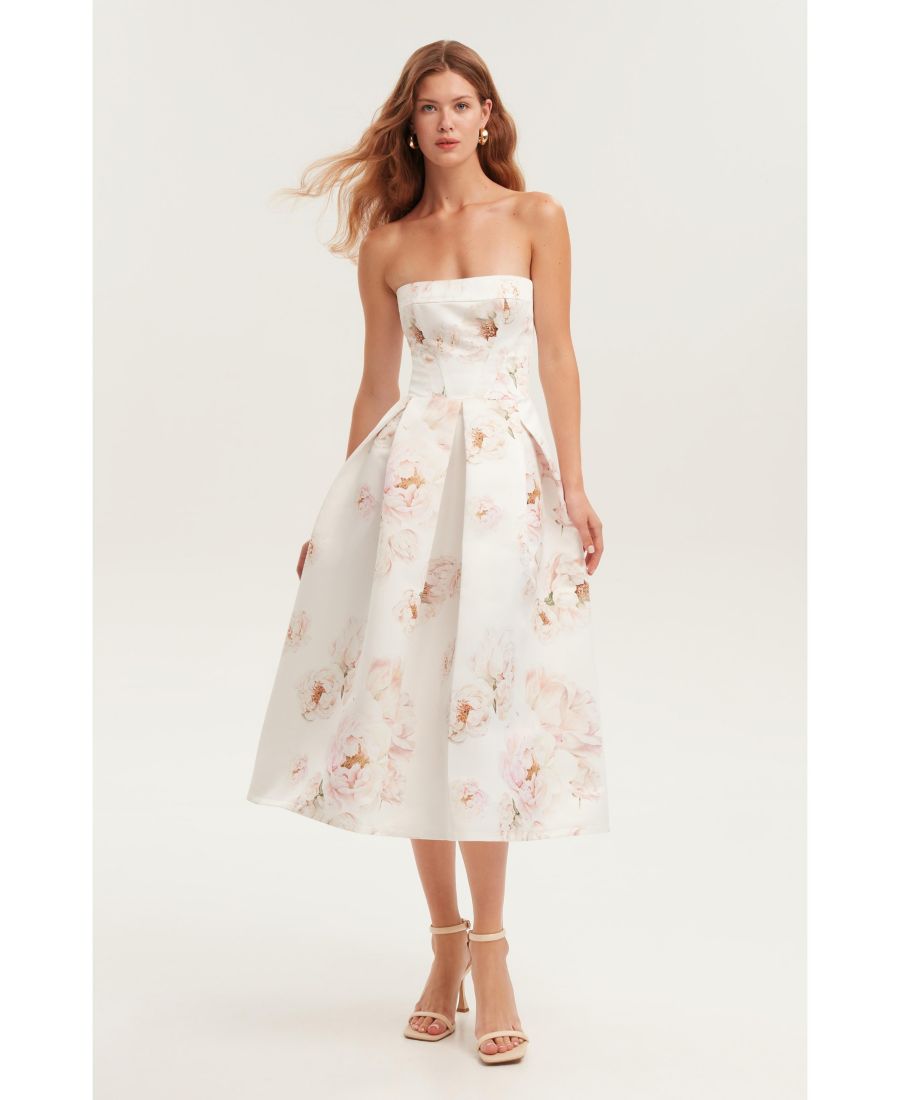 

Женское миди-платье без бретелей с цветочным принтом Milla, Peony