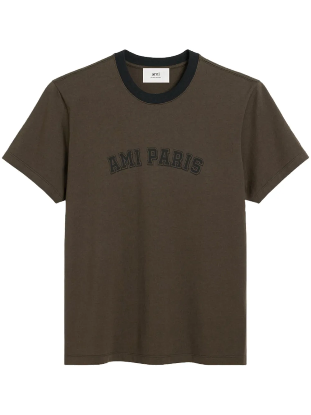 

Футболка из органического хлопка с логотипом AMI Paris, коричневый