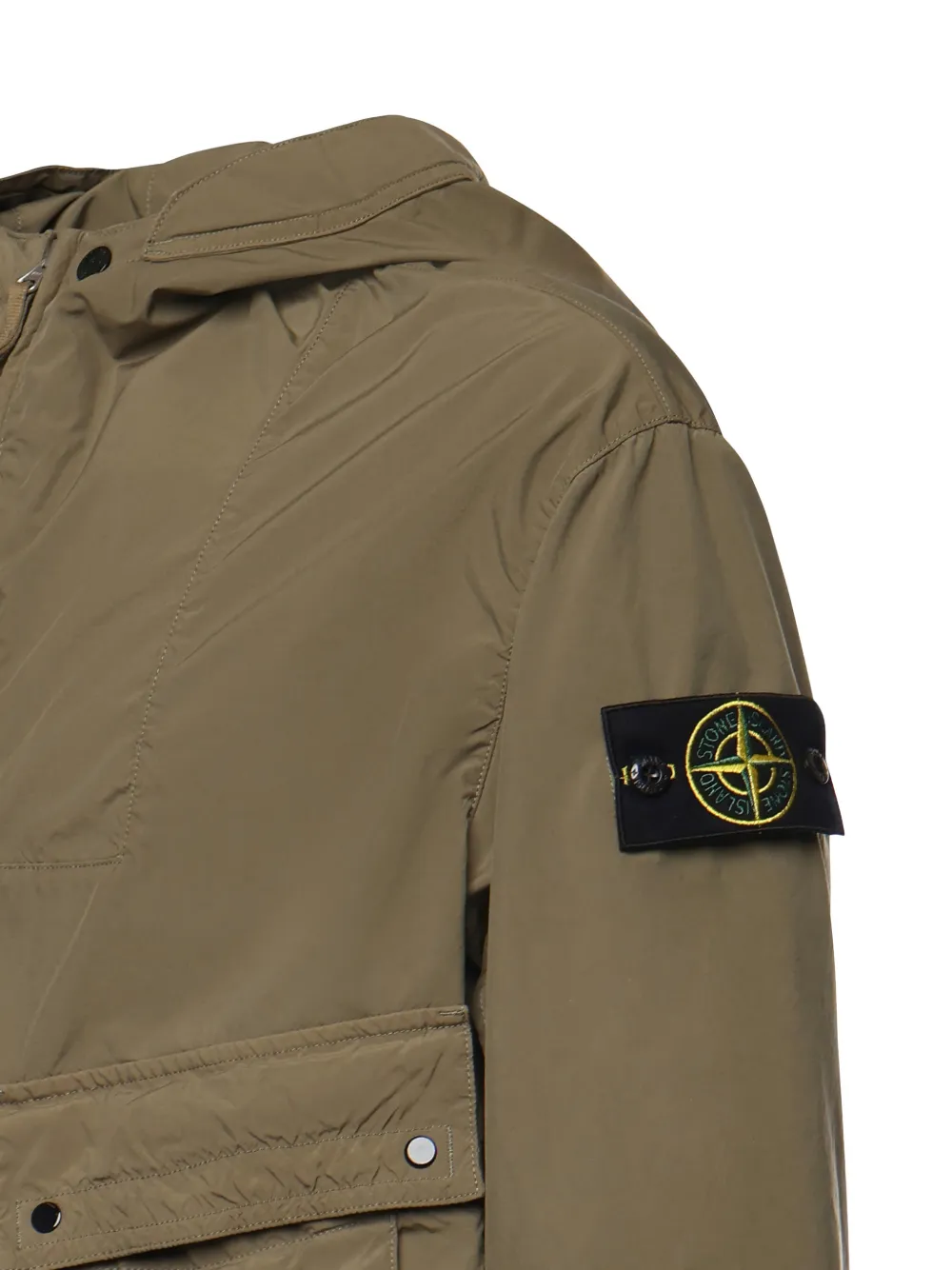 Куртка с капюшоном и накладными карманами Stone Island, бежевый — фото 3