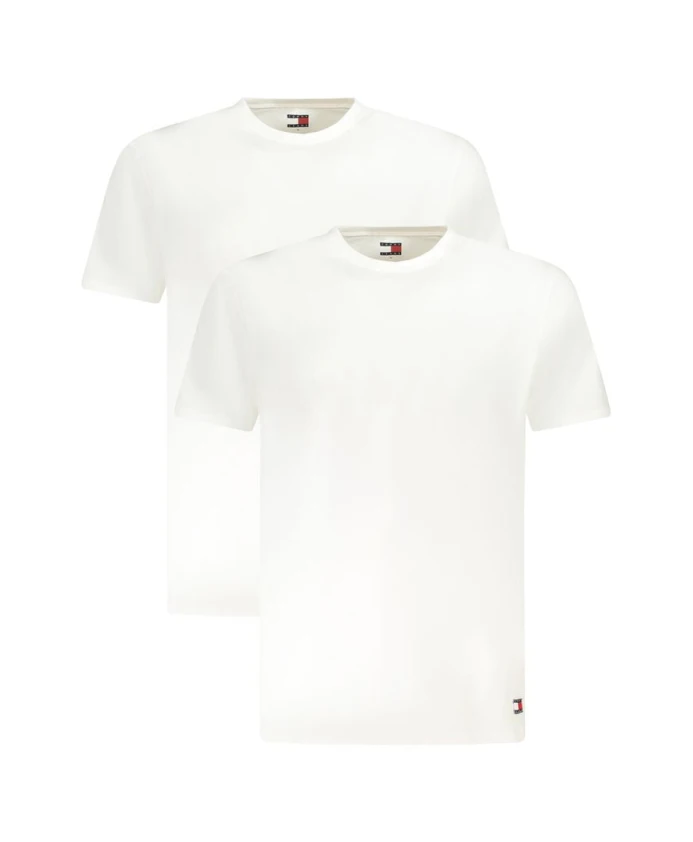 

Белая хлопковая мужская футболка с круглым вырезом Tommy Hilfiger, белый