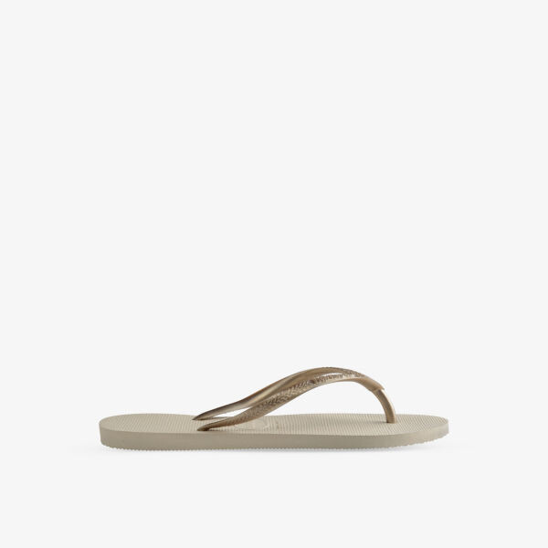

Тонкие шлепанцы из металлической резины Havaianas, бежевый