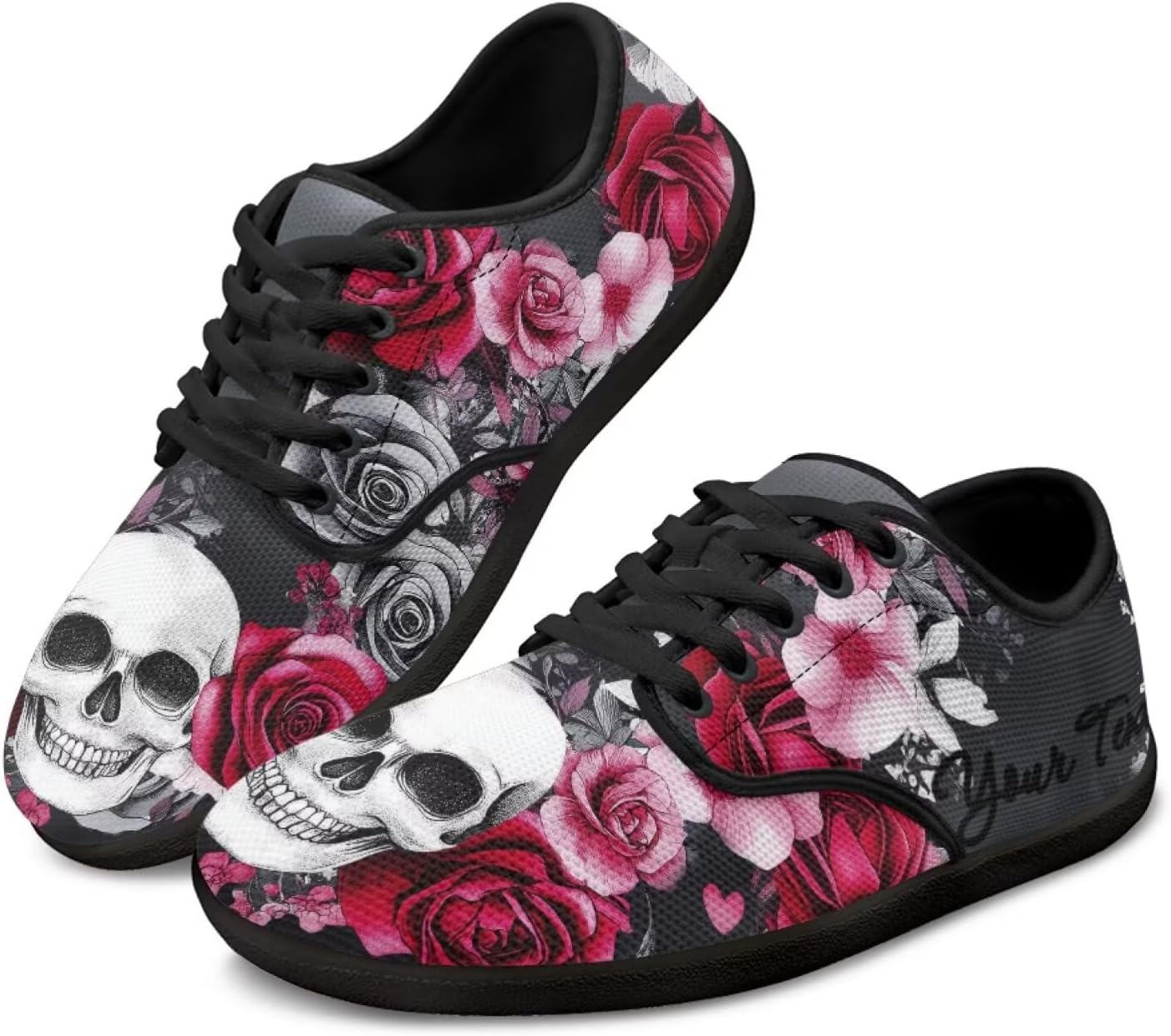 

Персонализированные кроссовки с изображением черепа для бега, тенниса, для женщин и мужчин, лоферы для вождения, плоские кроссовки для ходьбы Ecaestolph, серый