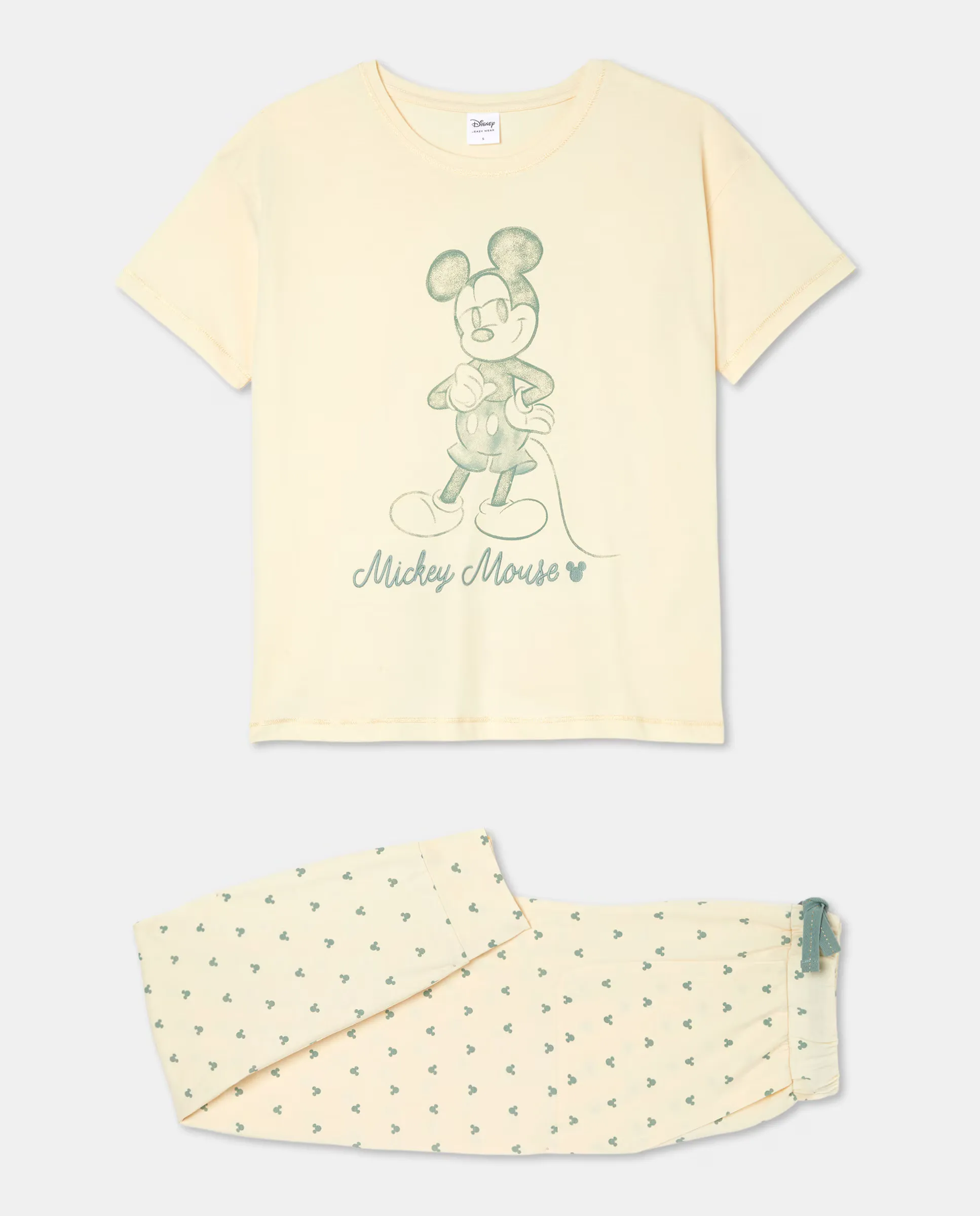 

Женский комплект пижамы с принтом Mickey Mouse Easy Wear, светло-желтый