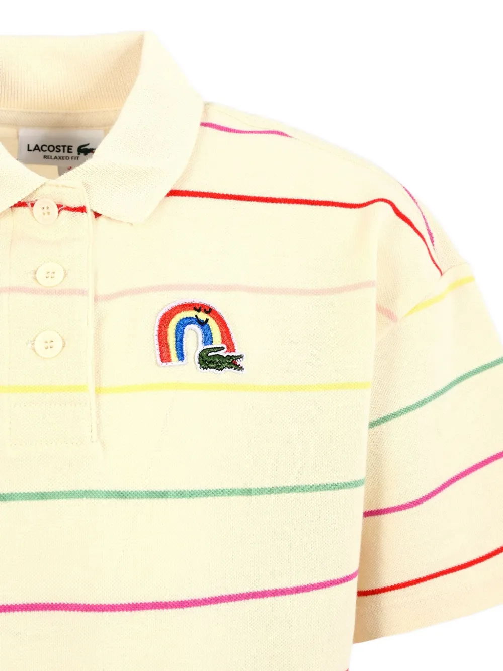 Платье-поло в радужную полоску Lacoste Kids, нейтральный — фото 3