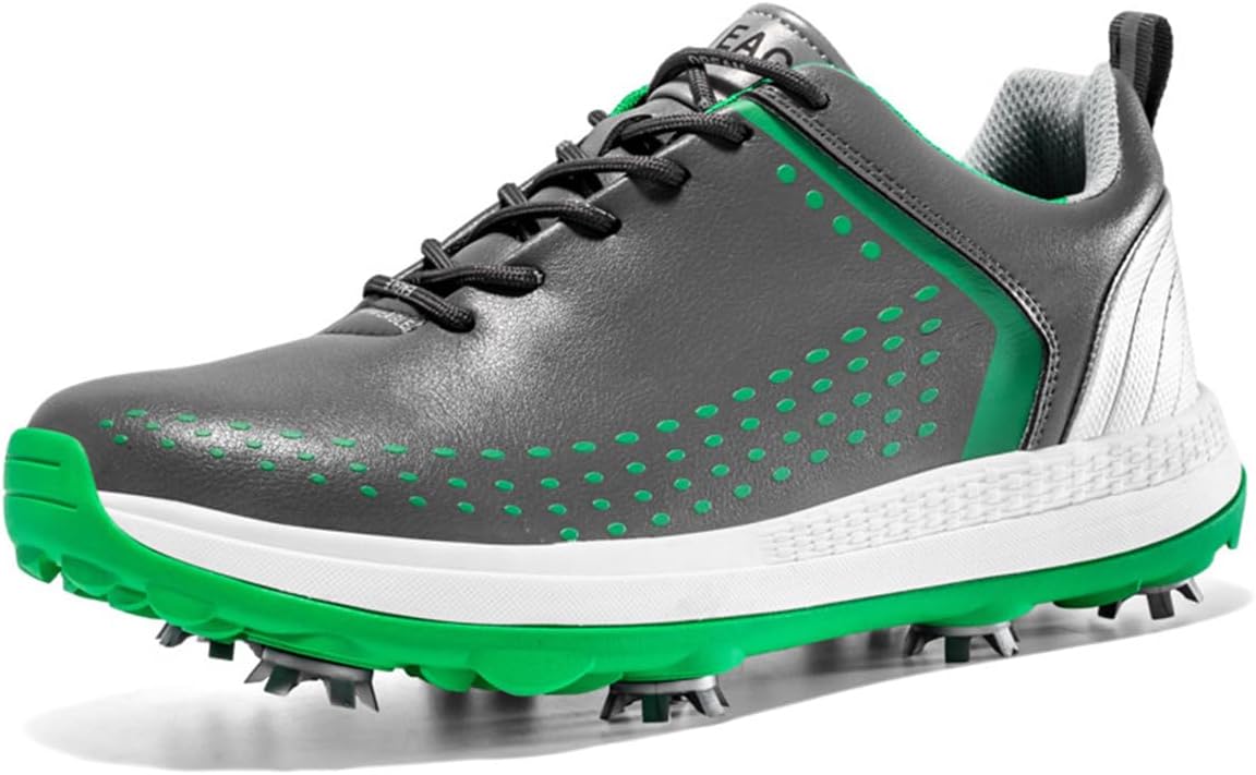 

Мужские прогулочные кроссовки с шипами, легкие, водонепроницаемые, для гольфа, устойчивые к скольжению, удобные, модные кроссовки Omcam, серый