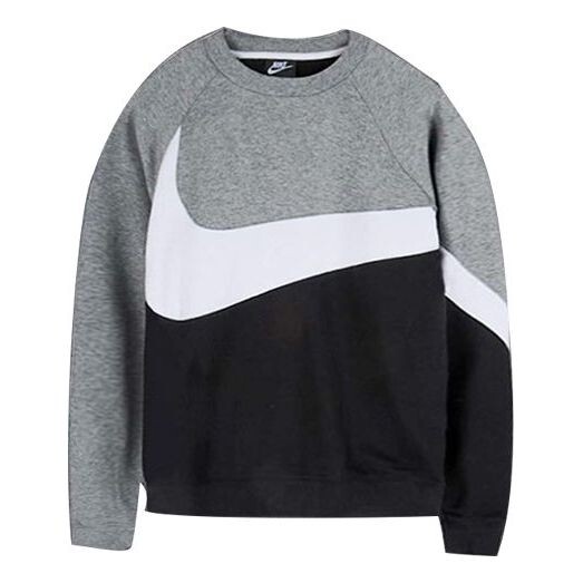 

Толстовка Nike Big Swoosh French Terry 'Grey/Black', черный