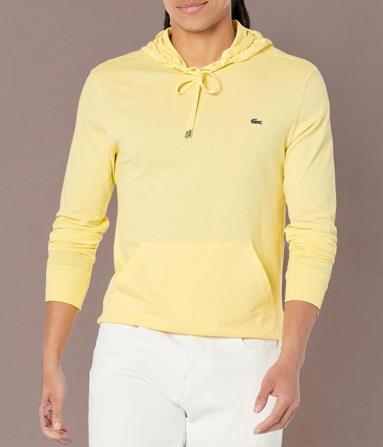 Lacoste толстовка с длинным рукавом и центральным карманом, футболка-джерси, Th9349, Yellow — фото 3