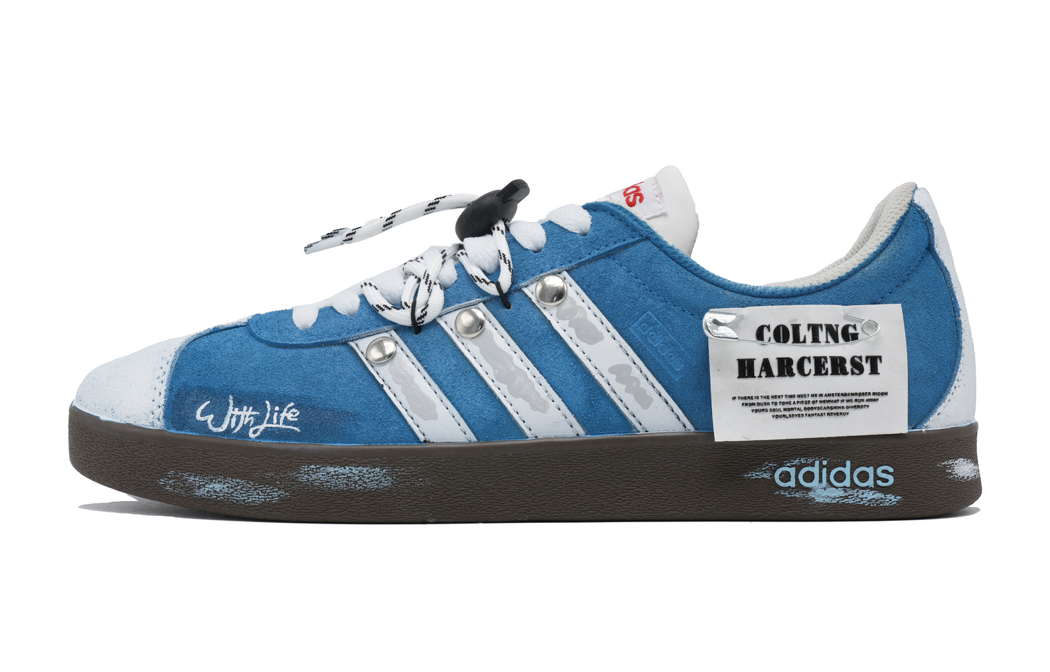 

Adidas Вл Корт Классик Дип Си Аврора нескользящие устойчивые к истиранию лоу-топ скейтборд обувь унисекс синий белый - синий белый, цвет Blue White
